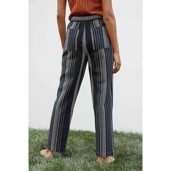 Anthropologie patch pocket ankle crop pants drawstring waist boho comfort small - Picture 3 of 11